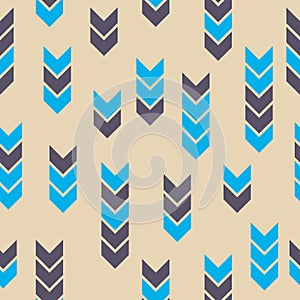 Seamless pattern of simplicity geometric arrows in flat style. ready to use for cloth, textile, wrap and other
