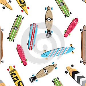 Seamless pattern skateboard and longboards