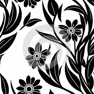 Seamless pattern with Skull gothic background floral pattern for wallpaper or fabric  Botanic Tile Generative AI