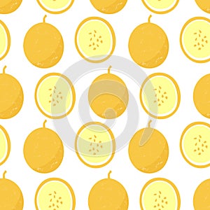 Seamless pattern with slice of mellow and whole melow.