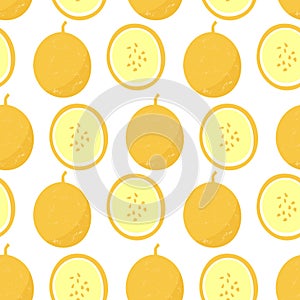 Seamless pattern with slice of mellow and whole melow.