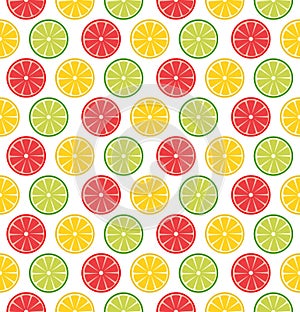 Seamless pattern with sliced lemons or limes