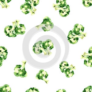 Seamless pattern with slices broccoli