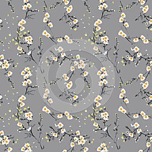 Seamless pattern with small flowers and allover design