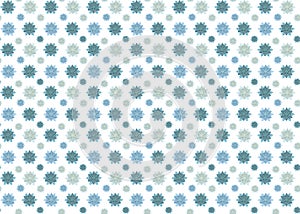 Seamless pattern with snowflakes of different colors and sizes on a white background. Christmas decoration