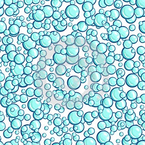 Seamless pattern with soap bubbles on a white background