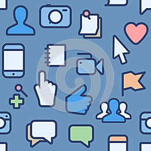 Seamless pattern with social media icons