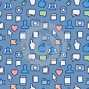 Seamless pattern with social media icons