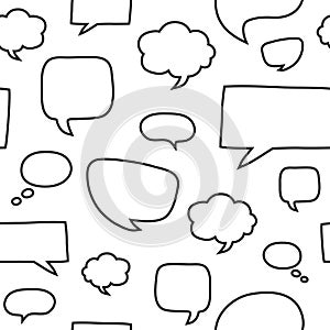 Seamless pattern with speech bubbles.