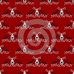 Seamless pattern with a spider on Halloween. vector