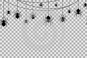Bezšvový vzor pavúky oslava na priehľadný. vektor ilustrácie 