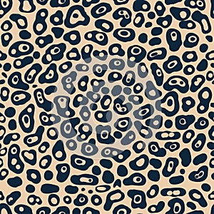 Seamless pattern of spots cow for fabric. Black and white vector background