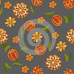 Seamless pattern with spring flowers