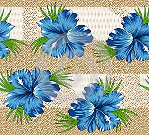 Seamless pattern with spring flowers and leaves. Hand drawn background. floral pattern for wallpaper or fabric