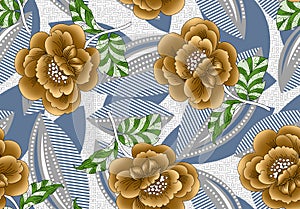 Seamless pattern with spring flowers and leaves. Hand drawn background. floral pattern for wallpaper or fabric