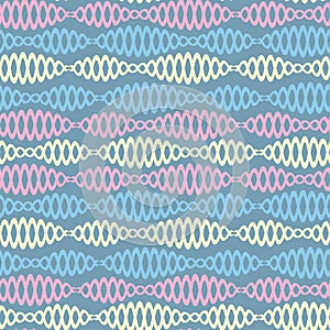 Seamless pattern on a square background - chains - DNA or bijuteria. Design element