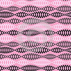 Seamless pattern on a square background - chains - DNA or bijuteria. Design element