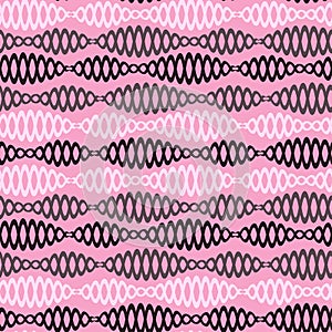 Seamless pattern on a square background - chains - DNA or bijuteria. Design element photo