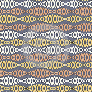 Seamless pattern on a square background - chains - DNA or bijuteria. Design element