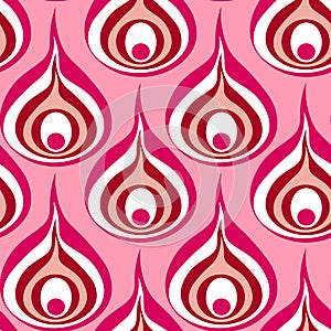 A seamless pattern on a square background - a peacock feather or an onion in section. Design element, surreal