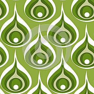 A seamless pattern on a square background - a peacock feather or an onion in section. Design element, surreal