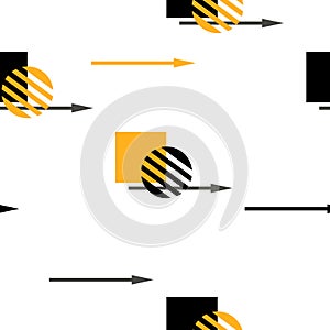 Seamless pattern with square and circle