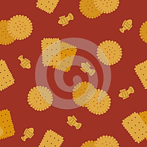 Seamless Pattern with square and round cookie