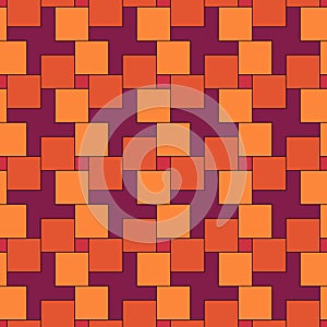 Seamless pattern. Squares, crosses ornament. Checks wallpaper. Repeated color figures background. Mosaic tiles motif. Digital