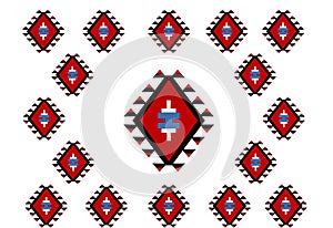 Vintage ethnic pattern, Serbian ornament, isolated on white background photo