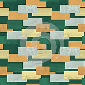 seamless pattern of stacked rectangles in tropical colors