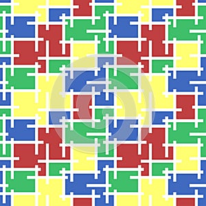 Seamless pattern stained-glass mosaic background