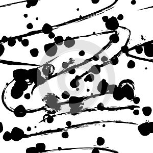 Seamless pattern of stains and ink smears.blot of ink