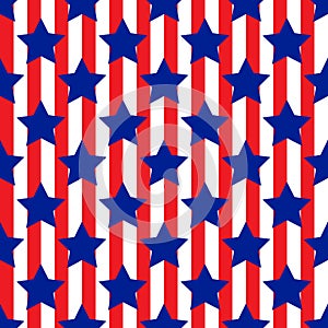 Seamless pattern with star patriotic usa