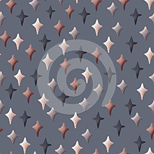 Seamless pattern with stars on a blue background. Starry sky illustration