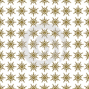 Seamless pattern, stars collected from gold, decorated Christmas trees on a white background