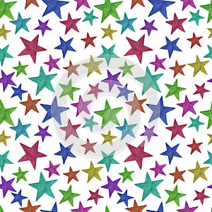Seamless Pattern stars multicolored colored watercolor digital paper scrapbooking textiles design decoration greetings holiday col