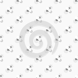 Seamless pattern of stars and polygon geometric shapes in gray and white colors - black and white pattern. Flat design vector.