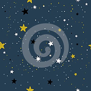 Seamless pattern with stars. Vector illustration. See poster with owl frome this collection.