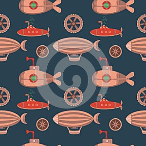 Seamless pattern steampunk.