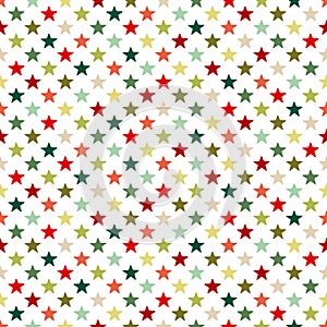 Seamless Pattern Straight Little Christmas Stars Red Green