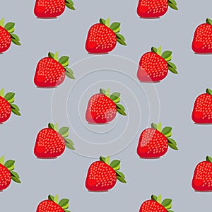 Seamless pattern strawberries blue