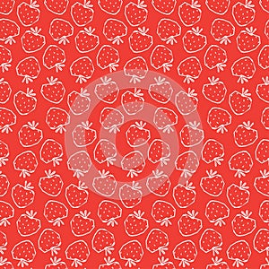 Seamless pattern with strawberry