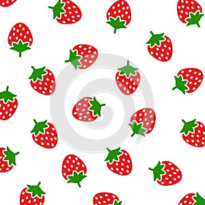 Seamless pattern with strawberry. Fashion design. Food print for tablecloth, curtain or dishcloth. Fruits sketch background