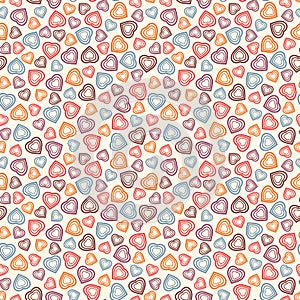 Seamless pattern with stylized heart symbol. Romantic wallpaper. Happy Valentine`s day, wedding, love concept