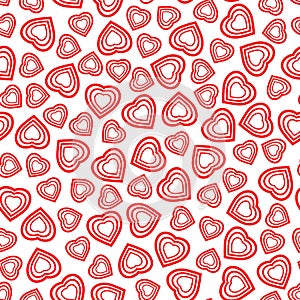 Seamless pattern with stylized heart symbol. Romantic wallpaper.