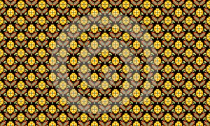 Seamless pattern with stylized ornamental flowers In soft orange and green colors. Jacobean embroidery. Colored vector