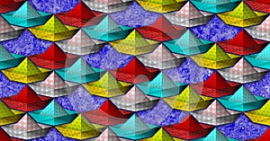 Seamless pattern with stylized paper boat