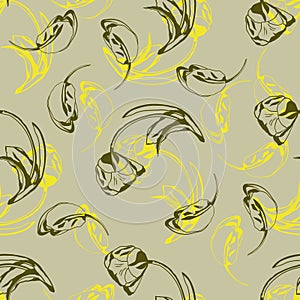 Seamless pattern with stylized tulips. Vector illustration