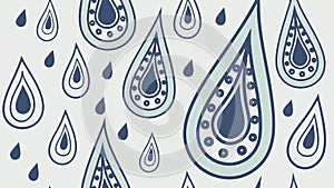 Seamless pattern of stylized water drops, vector design Generative AI