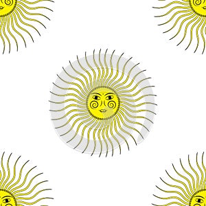 Seamless pattern sun in Slavs style